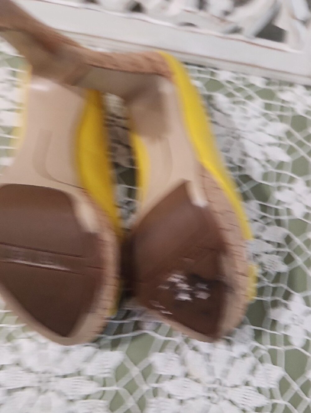 Nine West Bright Yellow Peep-Toe Heels - Picture 10 of 15